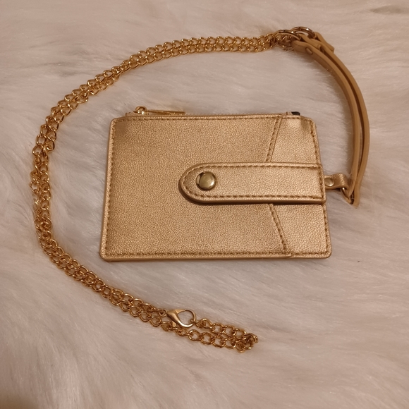 Crossbody Gold Card and Cash Holder "Wristlet" Badge Necklace Wallet ID Purse - Picture 8 of 13